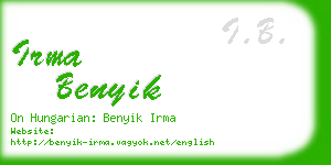 irma benyik business card